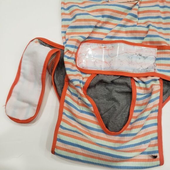 Multi Colored Striped Dog Recovery Onesie XXL - Picture 4 of 6